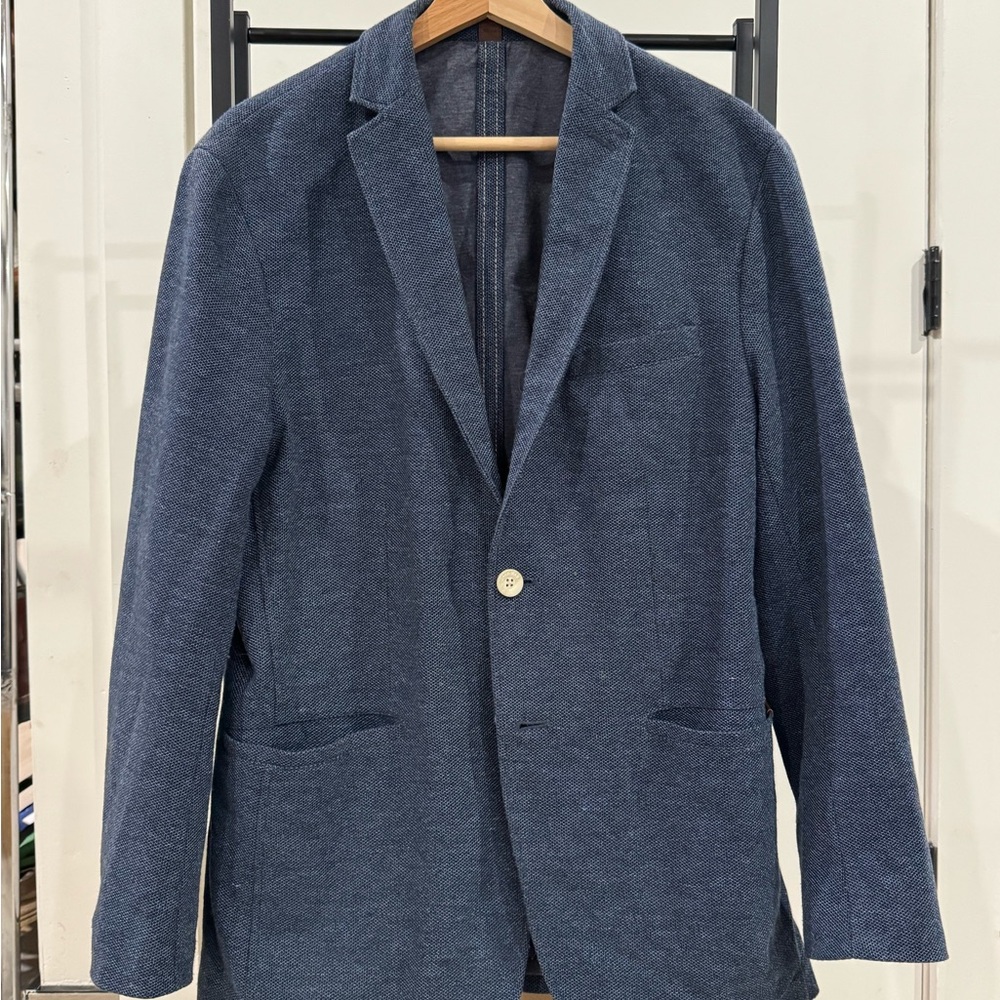 Zara Navy Sweater Blazer 40R